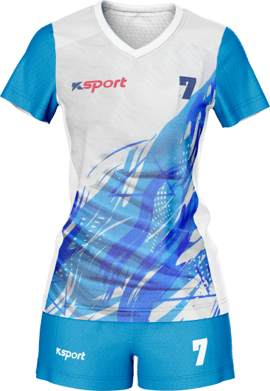 Женский игровой комплект Ksport — голубой дизайн с мазками